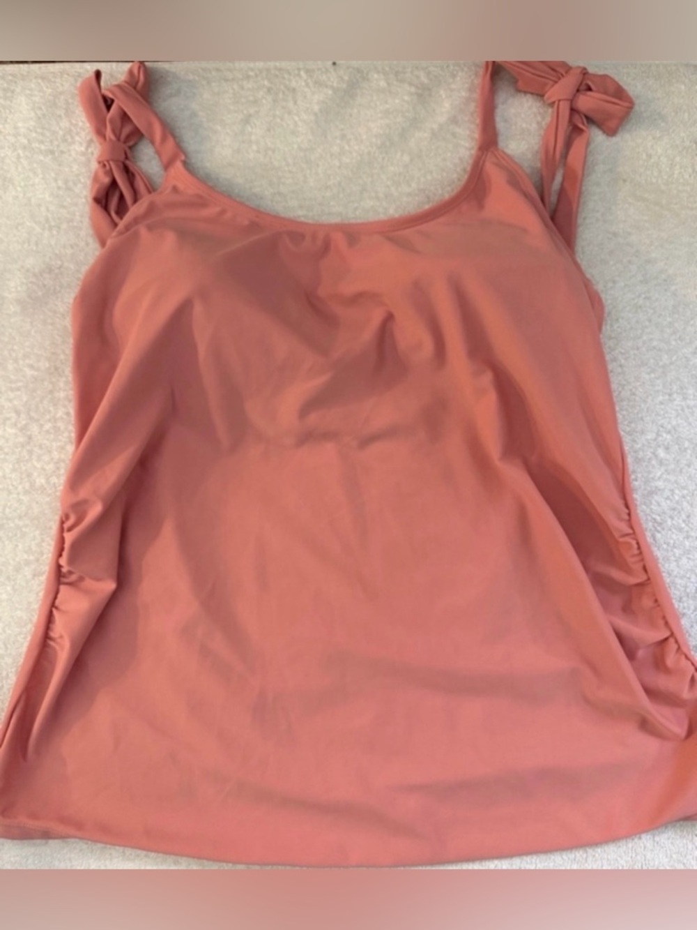 Kindred Bravely Tie-Shoulder Maternity & Nursing Tankini Swim Top Ruched Side